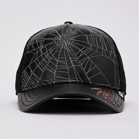 Goorin Bros Black SPIDER WEBS Limited Edition Trucker Hat. Limited Edition NWT - Picture 1 of 8